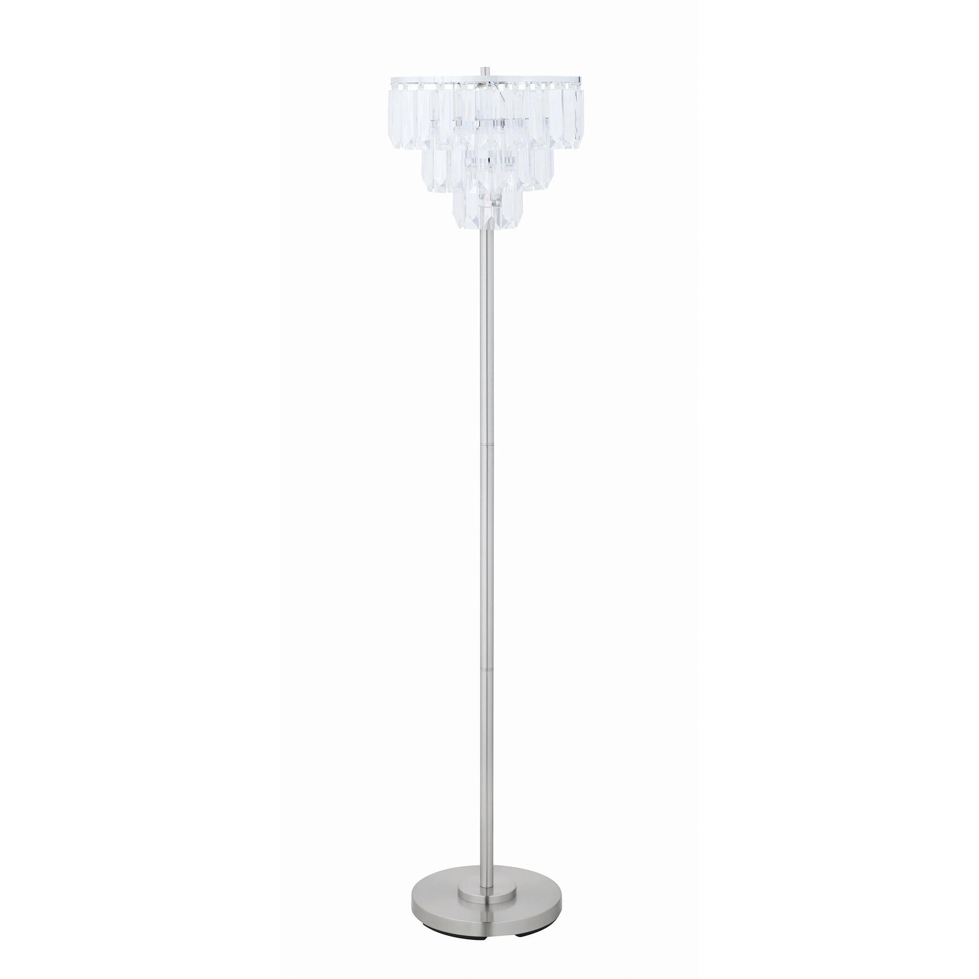 Coaster Furniture Anya 920067 61-inch Hanging Crystal Metal Floor Lamp - Chrome IMAGE 1